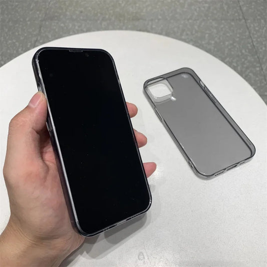 Ultradünne schwarze transparente Hülle für iPhone 15 14 13 12 11 Pro Max Mini Xs XR X 7 8 Plus 6S transparente weiche TPU-Silikon-Rückschale
