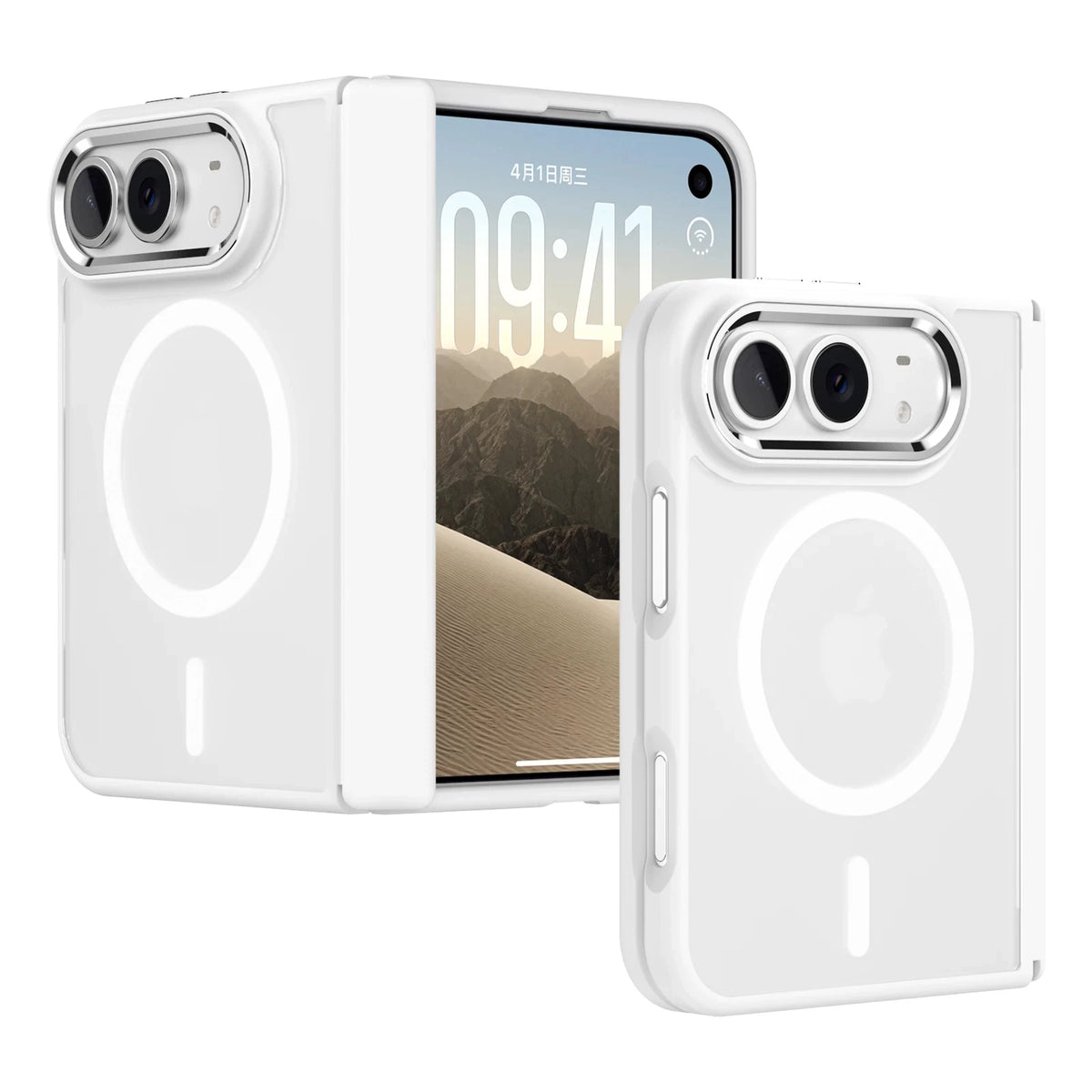 Premium Simplicity Magnetic Matte Translucent Phone Case For iPhone Duo 18 Ultra Magsafe Strip Double Layer Shockproof Cover