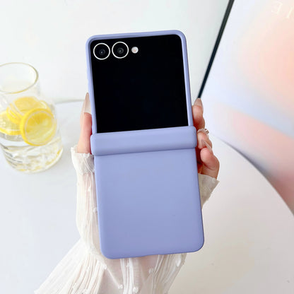 luxury Official Liquid Silicone Matte Phone Case For Samsung Z Flip 7 6 5 4 3 Original Candy Color Central Axis Shockproof Cover