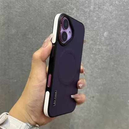 Luxury Matte Leather Magnetic For Magsafe Phone Case For iPhone15 14 13 12 16 17ProMax Wireless Charging ShockproofBumper Cover