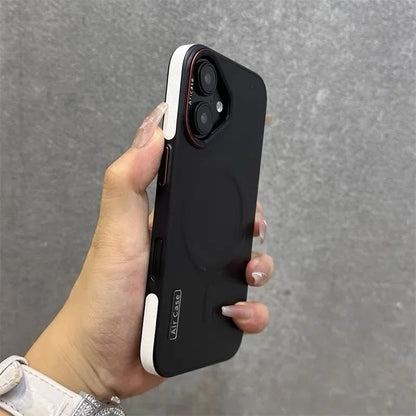 Luxury Matte Leather Magnetic For Magsafe Phone Case For iPhone 15 14 13 12 16 17ProMax Wireless Charging ShockproofBumper Cover