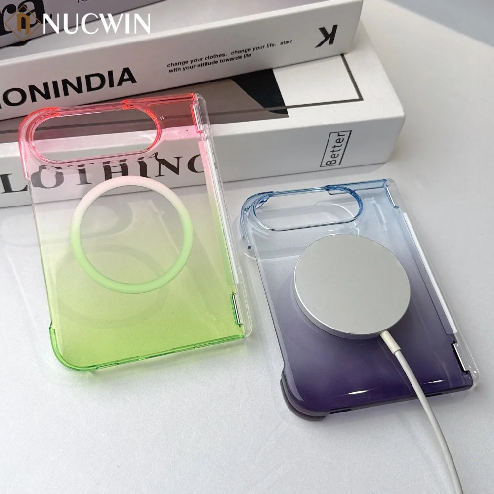 18Fold Luxury Dopamine Duo Thin Clear For Magsafe Case For iPhone Duo For iPhone 18 Fold Hinge Central Axis Protection Cover