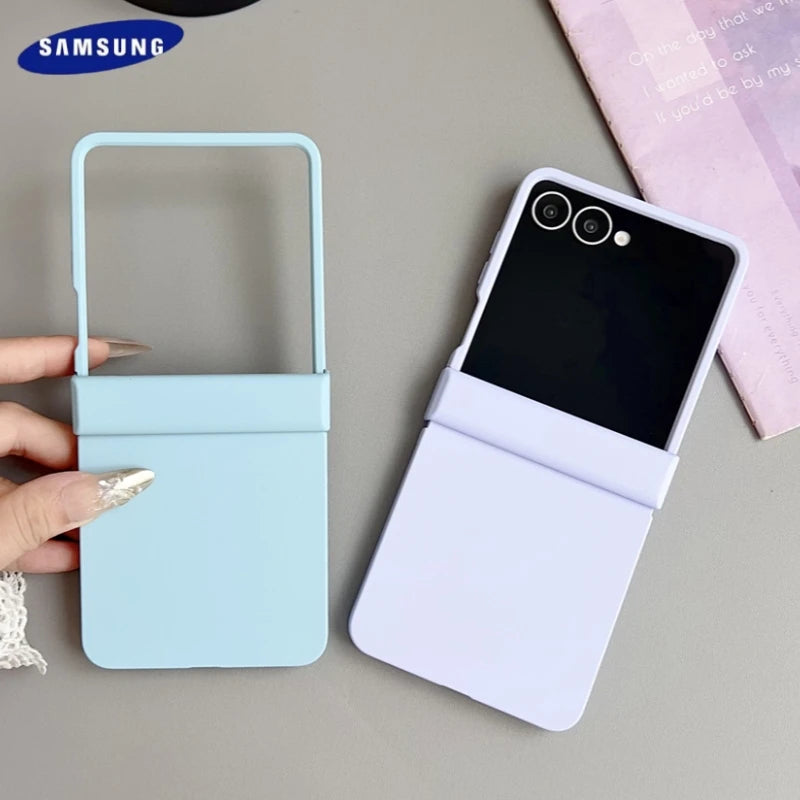 Original Liquid Silicone Hinge Stand Case Samsung Galaxy Z Flip 7 6 5 4 3 Matte Skin Shockproof Candy Ultra Thin PC Soft Cover