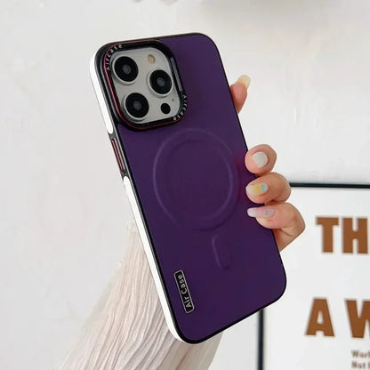 Business Double Color Leather Magsafe Case for IPhone 12 13 16 15 Pro Max Magnetic Matte Soft Shockproof Cover for IPhone 15Pro