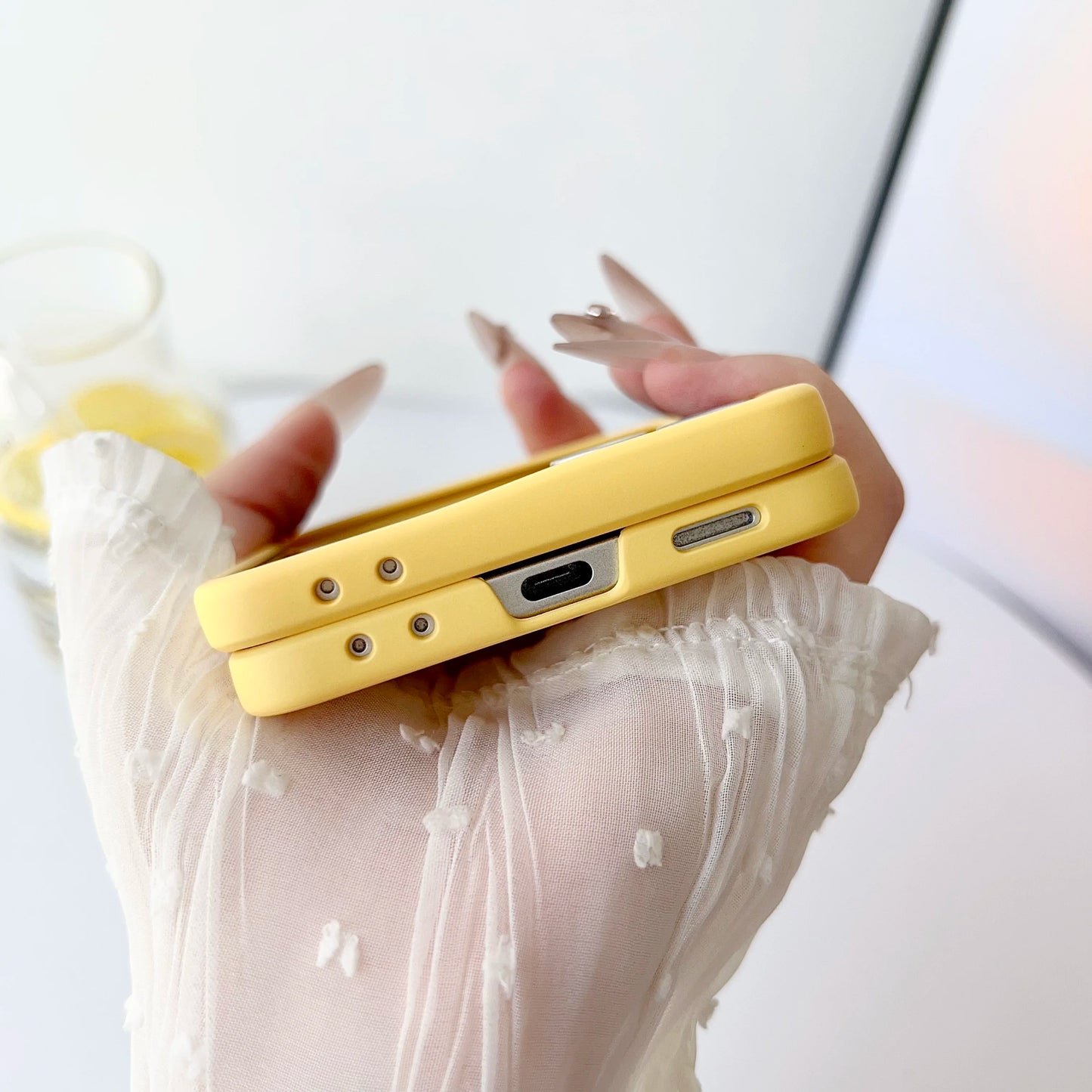 luxury Official Liquid Silicone Matte Phone Case For Samsung Z Flip 7 6 5 4 3 Original Candy Color Central Axis Shockproof Cover