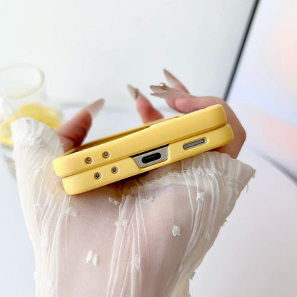 luxury Official Liquid Silicone Matte Phone Case For Samsung Z Flip 7 6 5 4 3 Original Candy Color Central Axis Shockproof Cover