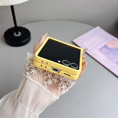 Original Liquid Silicone Hinge Stand Case Samsung Galaxy Z Flip 7 6 5 4 3 Matte Skin Shockproof Candy Ultra Thin PC Soft Cover