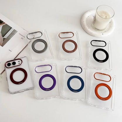 Case For Apple iPhone Duo For Foldable iPhone Duo For Magsafe With  Magnetic 360 Adjustment Stand Protection Clear Acrylic Cover