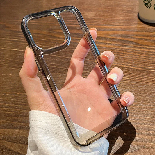 Neue transparente Acryl-Schutzhülle für iPhone 17 Pro Max 16 Plus 11 12 13 14 15 16 Pro Max Plus Xs Max Xr Air Metalltastenabdeckung