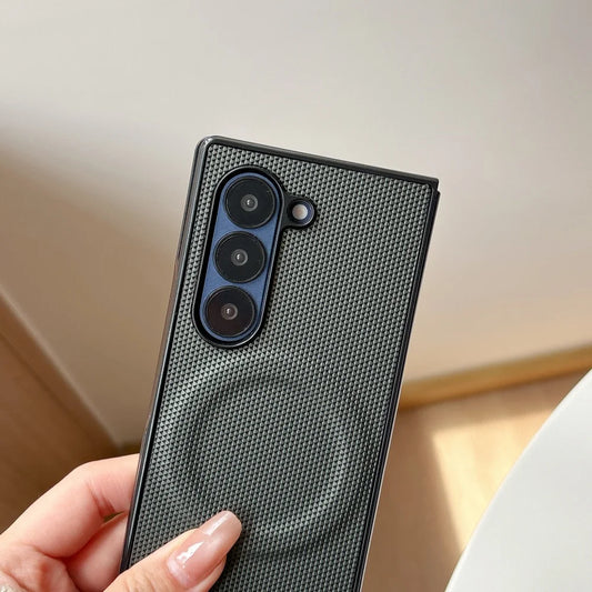 Carbon Fiber Magnetic Wireless Charging Shockproof Case Samsung Z Fold