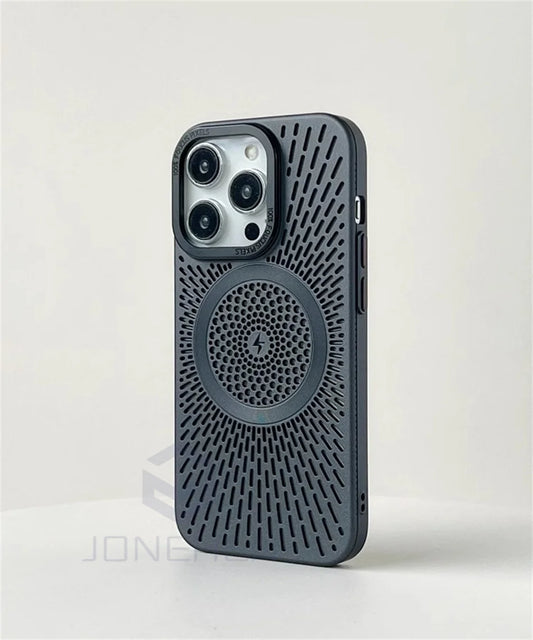Luxury Heat Dissipation Hollow For Magsafe Case For iPhone 15 14 13 12 16 Pro Max Titanium Magnetic Wireless Charge Hard Cover