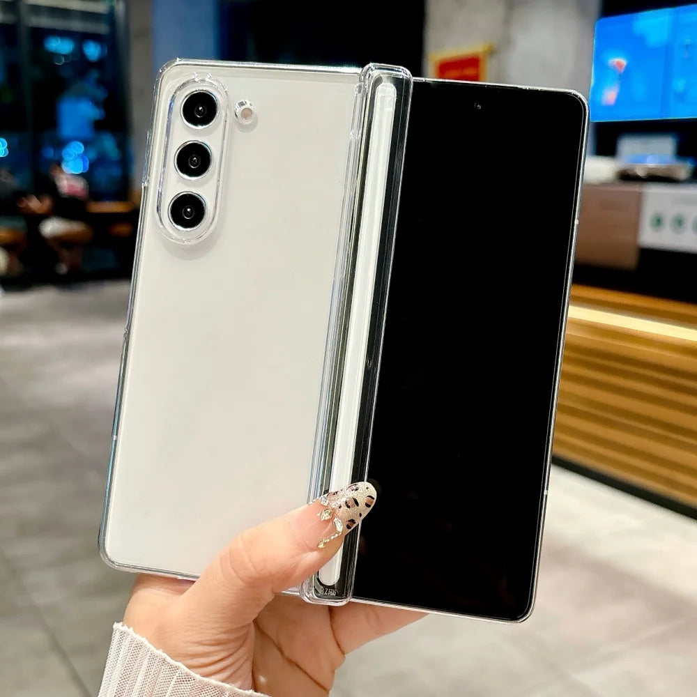 Acrylic transparent shockproof hard back cover case samsung z fold - product image