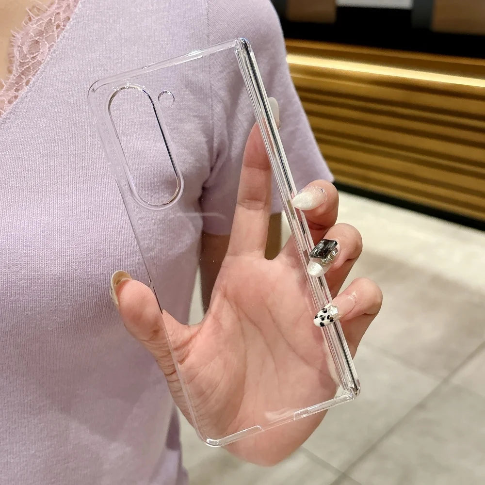 Acrylic transparent shockproof hard back cover case samsung z fold - product image