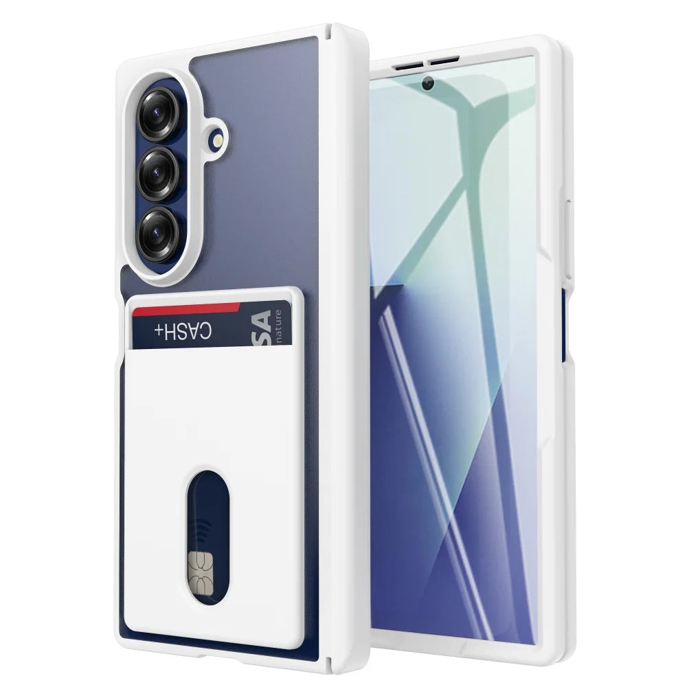 Armor matte slot card holder wallet transparent hinge case samsung z fold - product image