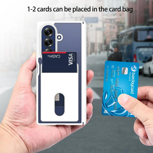 Armor matte slot card holder wallet transparent hinge case samsung z fold - product image