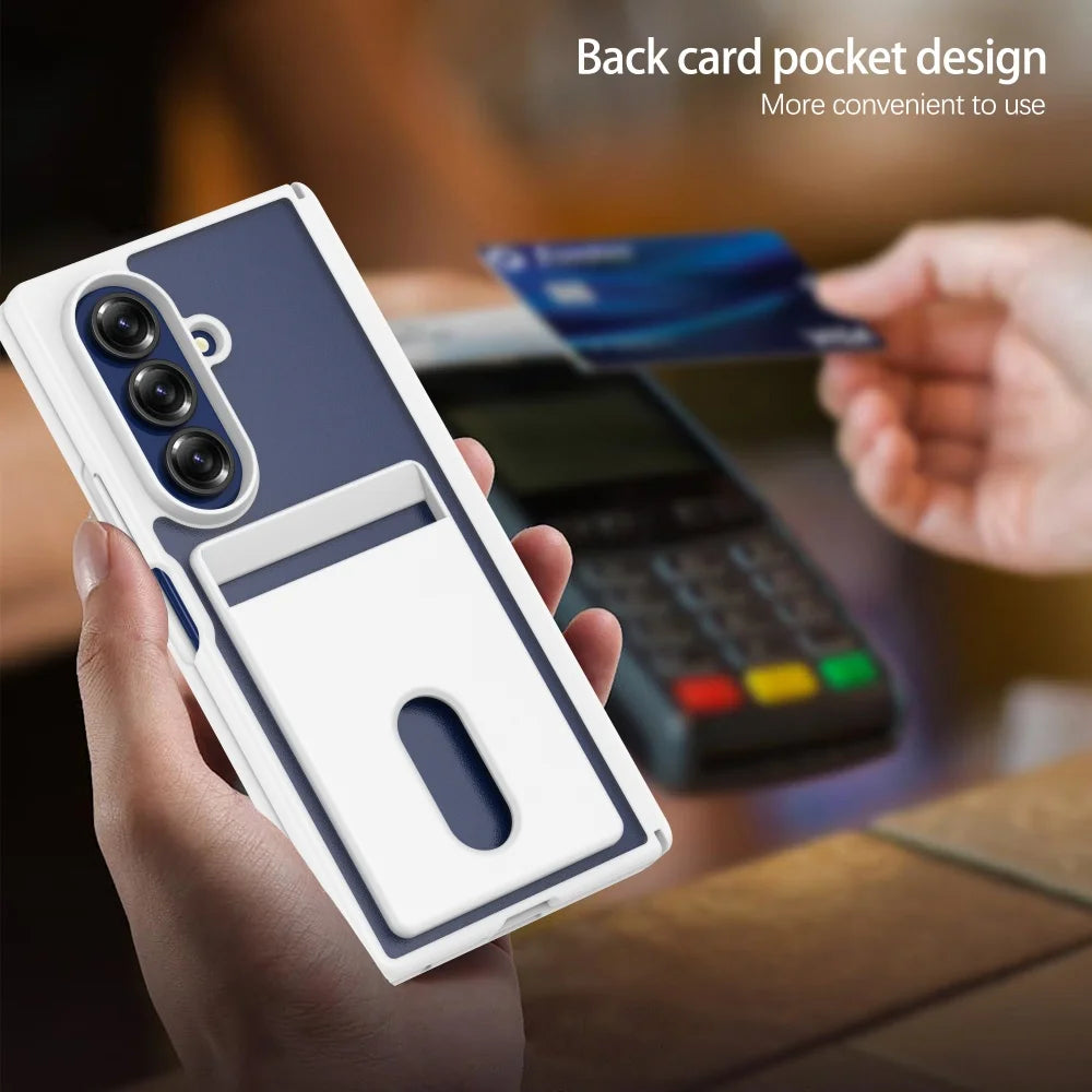 Armor matte slot card holder wallet transparent hinge case samsung z fold - product image