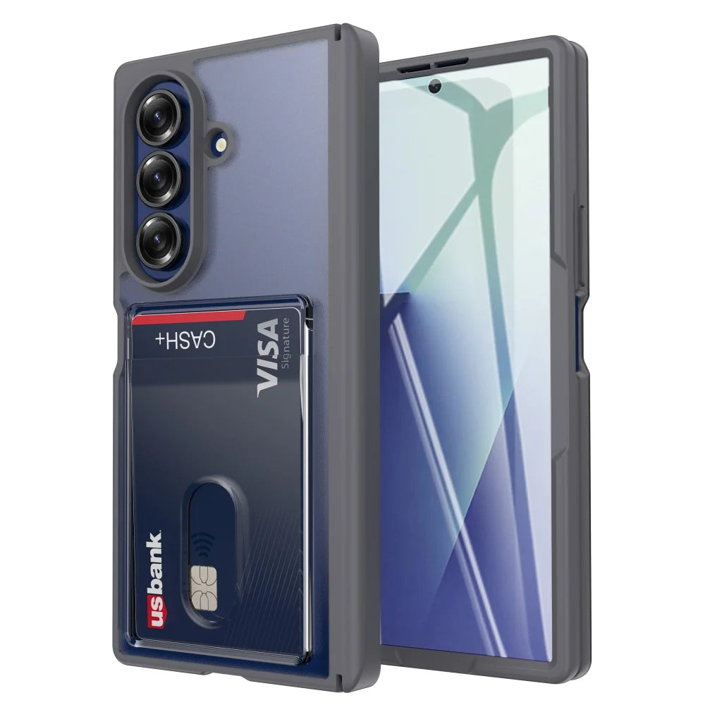 Armor matte slot card holder wallet transparent hinge case samsung z fold - product image