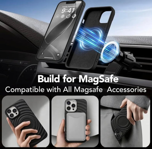 Magnetische Silikonhülle für iPhone 17 Pro, Stoßfeste Schutzhülle mit weichem Mikrofaserfutter, Schwarz, 6.3