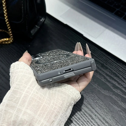 Bling diamond rhinestones magnetic soft cover fold - product image