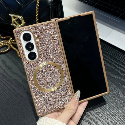Bling diamond rhinestones magnetic soft cover fold - product image