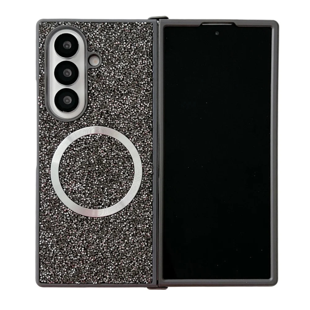 Bling diamond rhinestones magnetic soft cover fold - product image