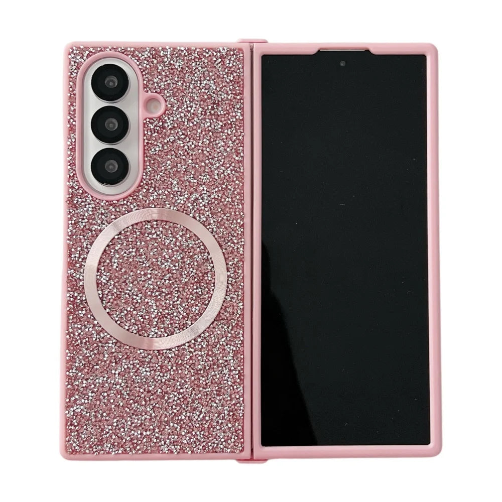Bling diamond rhinestones magnetic soft cover fold - product image