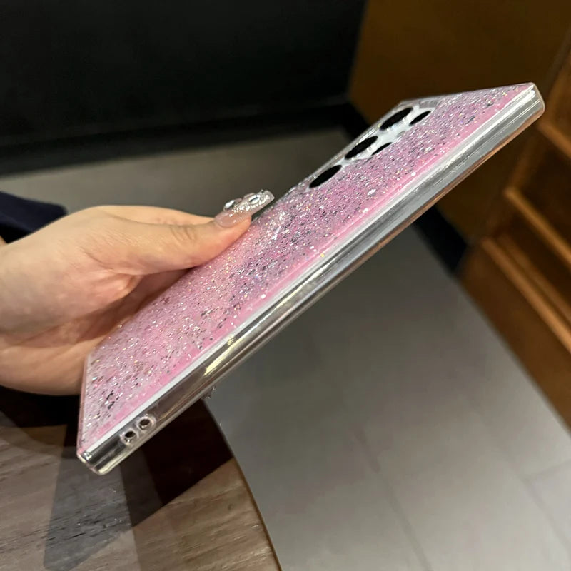 Bling glitter shockproof transparent phone case samsung - product image