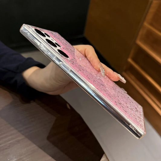 Bling glitter shockproof transparent phone case samsung - product image