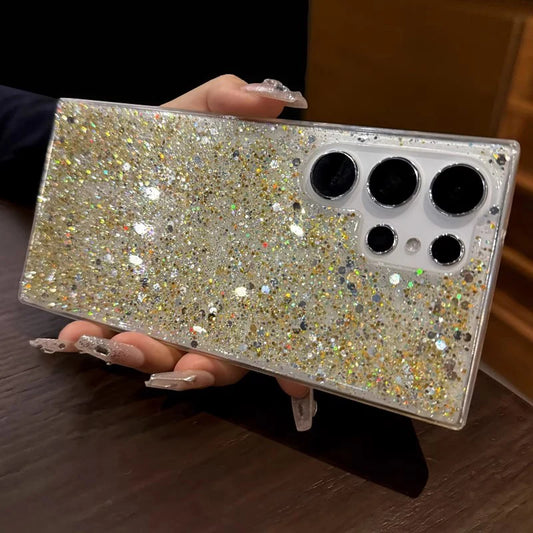 Bling glitter shockproof transparent phone case samsung - product image