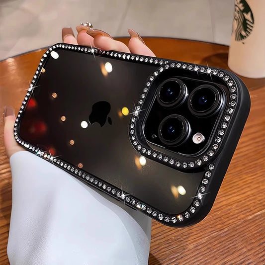 Bling rhinestone transparent shockproof acrylic case - product image