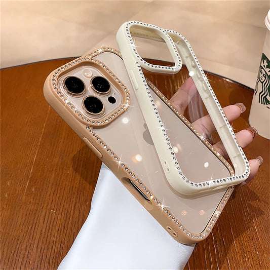 Bling rhinestone transparent shockproof acrylic case - product image