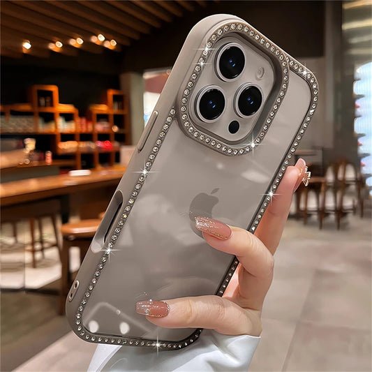 Bling rhinestone transparent shockproof acrylic case - product image