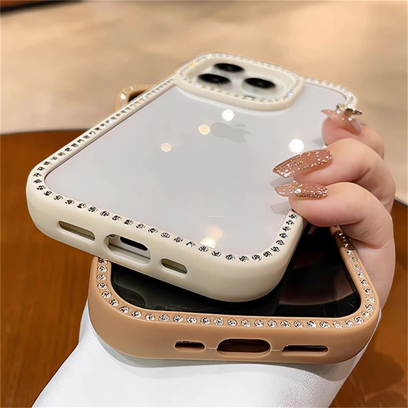Bling rhinestone transparent shockproof acrylic case - product image