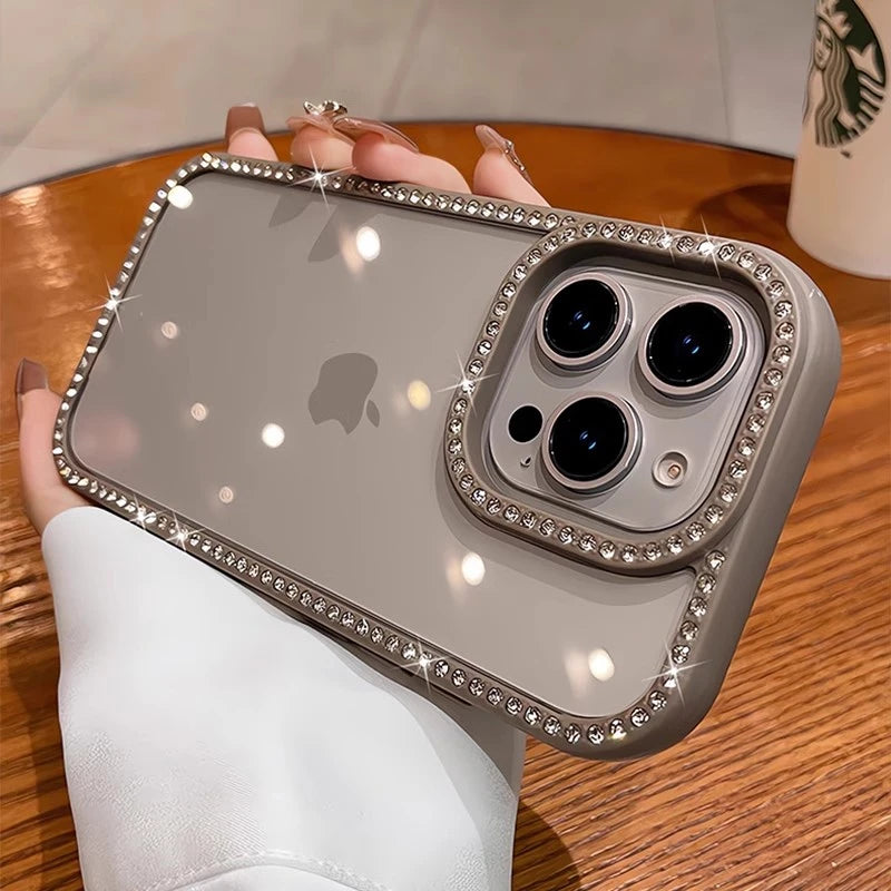 Bling rhinestone transparent shockproof acrylic case - product image