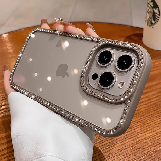 Bling rhinestone transparent shockproof acrylic case - product image