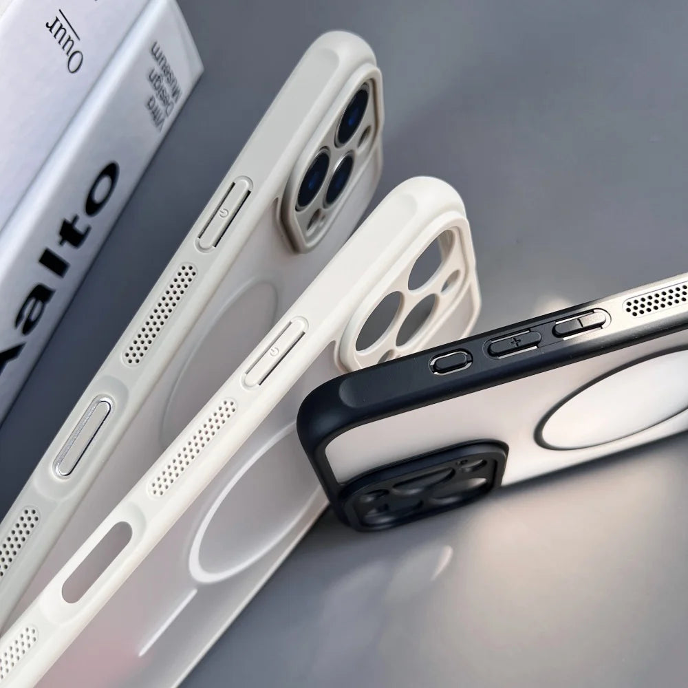 Breathable frosted magnetic wireless charging soft case - product image