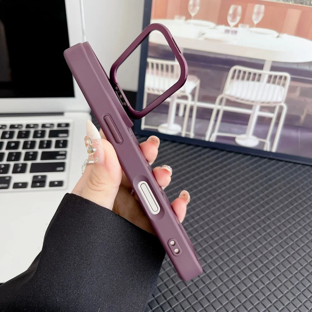 Camera protective matte magnetic fold lens stand soft case - product image