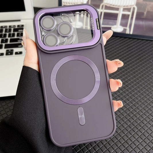 Camera protective matte magnetic fold lens stand soft case - product image