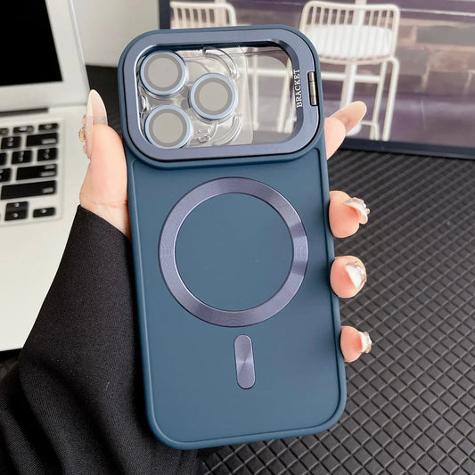 Camera protective matte magnetic fold lens stand soft case - product image