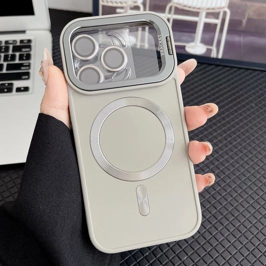 Camera protective matte magnetic fold lens stand soft case - product image