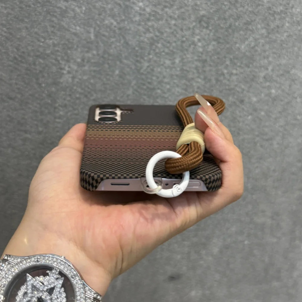 Carbon fiber magnetic lanyard shockproof case - product image