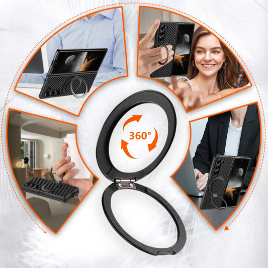 Carbon fiber magnetic ring bracket holder case - product image