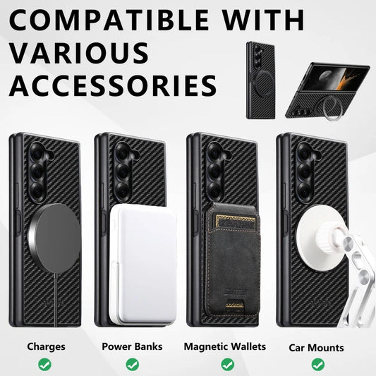 Carbon fiber magnetic ring bracket holder case - product image