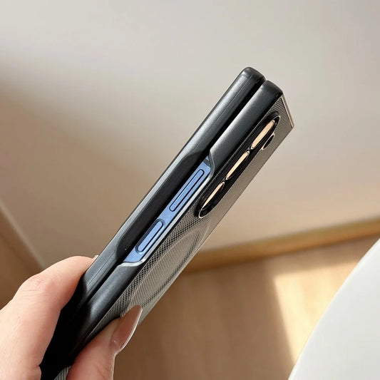 Carbon fiber magnetic wireless charging shockproof case samsung z fold - product image