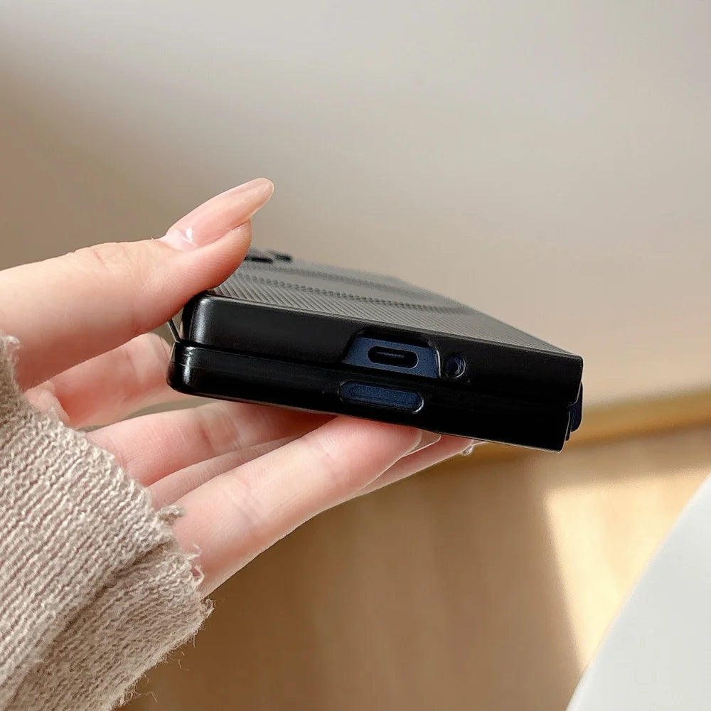 Carbon fiber magnetic wireless charging shockproof case samsung z fold - product image