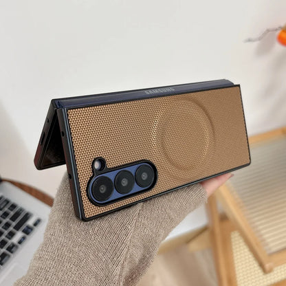 Carbon fiber magnetic wireless charging shockproof case samsung z fold - product image