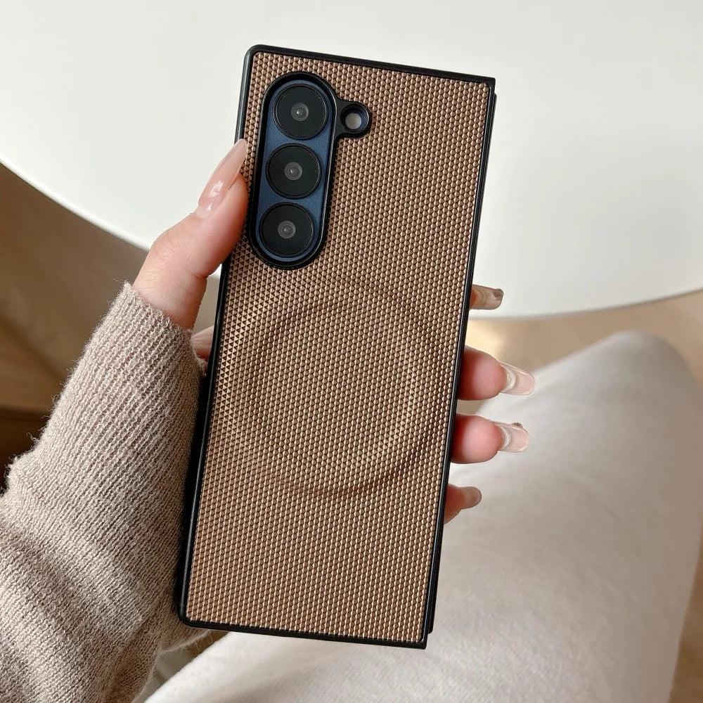 Carbon fiber magnetic wireless charging shockproof case samsung z fold - product image