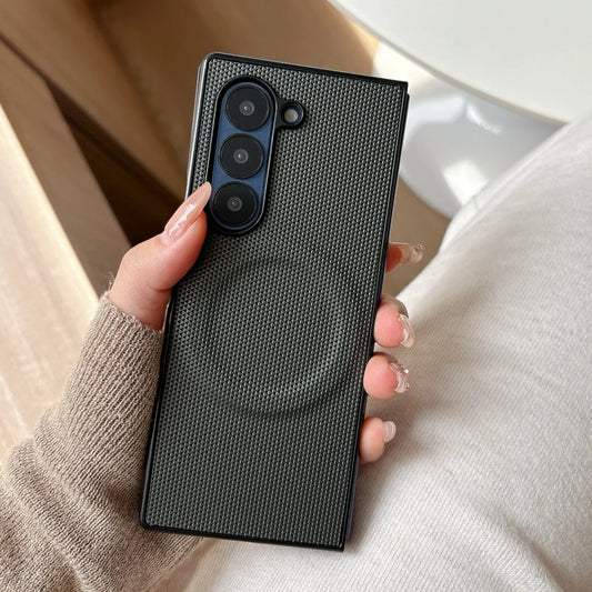 Carbon fiber magnetic wireless charging shockproof case samsung z fold - product image