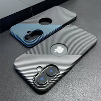 Carbon Fiber Pattern Logo Hole Case