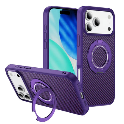 Carbon fiber pattern magnetic ring stand shockproof case - product image